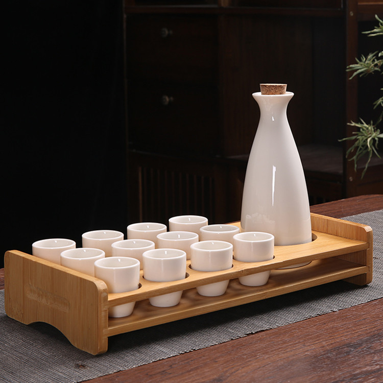 Ликер Cup 白酒杯酒具组套日式陶瓷分酒器家用黄酒杯彷古酒壶小酒盅带收纳层架