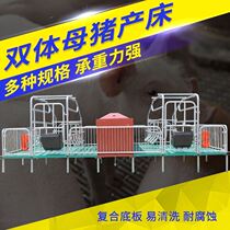 Sow farrowing bed breeding equipment fully composite floor double body sow farrowing bed for sale electric welding sow farrowing bed