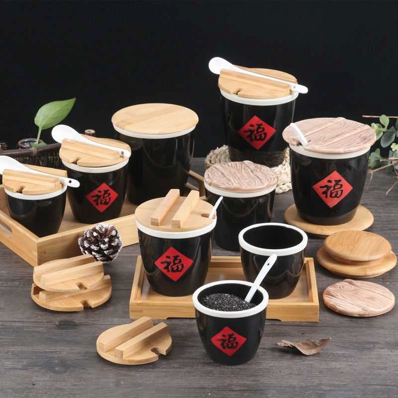 Forword small sauce cylinder Water cylinder Home Small Kitchen Pendulum cups Mini Porcelain Old Fashioned Ceramic Seasoning Coarse small size Mick