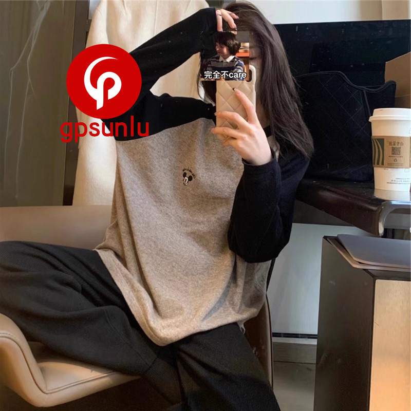 Japanese Gp Color-Blocked Pure Cotton Pajamas for Women, Spring and Autumn Korean Style Long-Sleeved Long Pants, Cute and Can Be Worn Outside, Home Wear Set for Winter Japanese Gp Color-Blocked Pure Cotton Pajamas for Women, Spring and Autumn Korean Style Long-Sleeved Long Pants, Cute and Can Be Worn Outside, Home Wear Set for Winter
