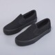 Slip-On White Canvas Shoes, Hand-Painted Black and White Canvas Shoes, Lazy Couple Shoes, Hospital Nurse Shoes, Rainier 227