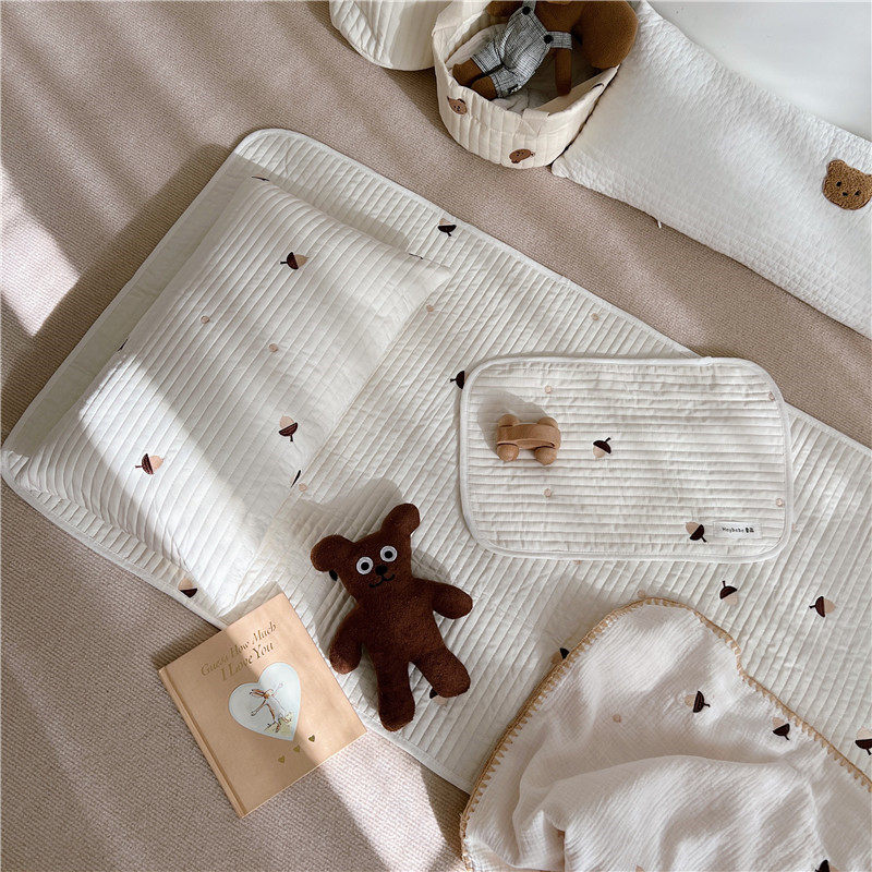 Ultra-looking Korean homemade baby embroidery quilted bed linen pure cotton clip cotton anti-slip more flat and customizable