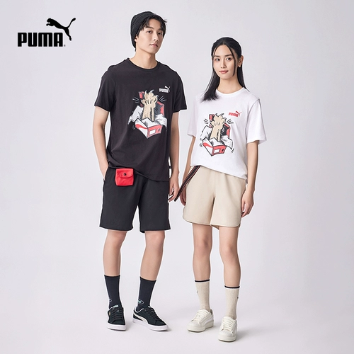 Puma, спортивная хлопковая комфортная футболка подходит для мужчин и женщин для отдыха, короткий рукав