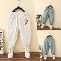 Boys summer thin anti-mosquito pants 2021 new childrens summer sports pants baby boy casual trousers