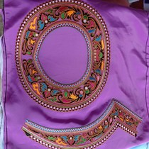 Yunnan Buyi ethnic minority embroidery lace fabric shoulder flowers are purely embroidered with fabric and the bottom of the collar is not padded