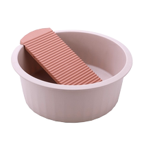 Balcony laundry basin with washboard household large thickened plastic washbasin bathroom washbasin Huanghe 1117