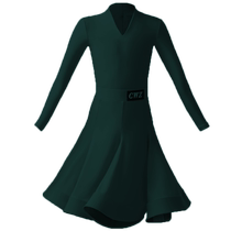 Dancer Professional Latin Dance Competition Uniform Girls Split Suit European Standard Pearlescent Positive V-Neck Standard Competition Uniform