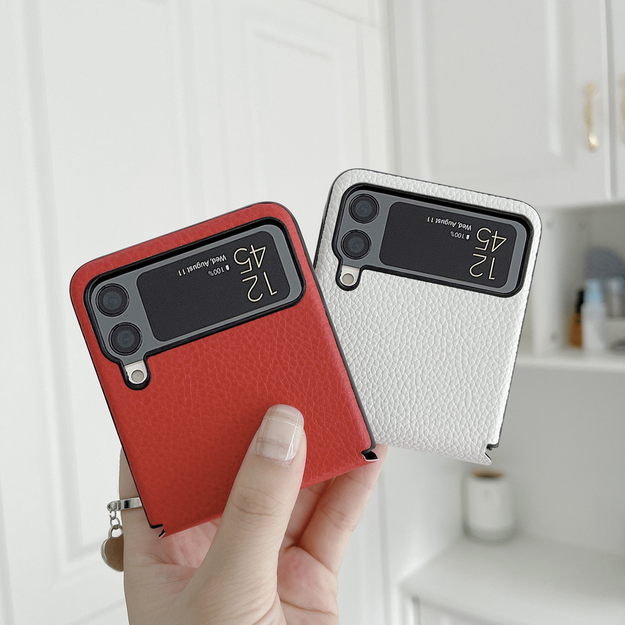 Samsung zflip3 mobile phone protection shell galaxyZ Flip3 folding screen Europe and America Extravagant Limited Edition Leather Crusty Shell Full Package Protective Shell Fashion Crust f720f New Business Men And Women