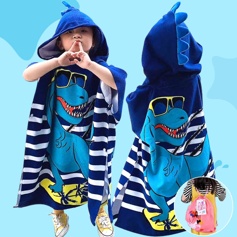 Large childrens bath towel Cape hooded bathrobe Cape bath towel