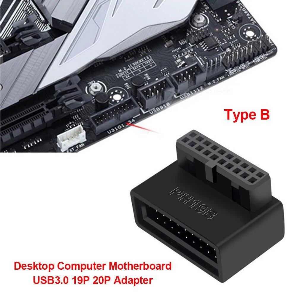 поликарбонат usb 3.0 19p 20p 90 degree computer motherboard header adapte