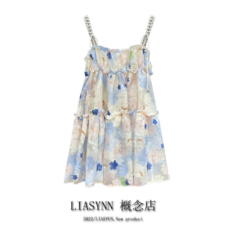 Autumn slip dress flower-shaped, cute doll for leisure, 2022 collection