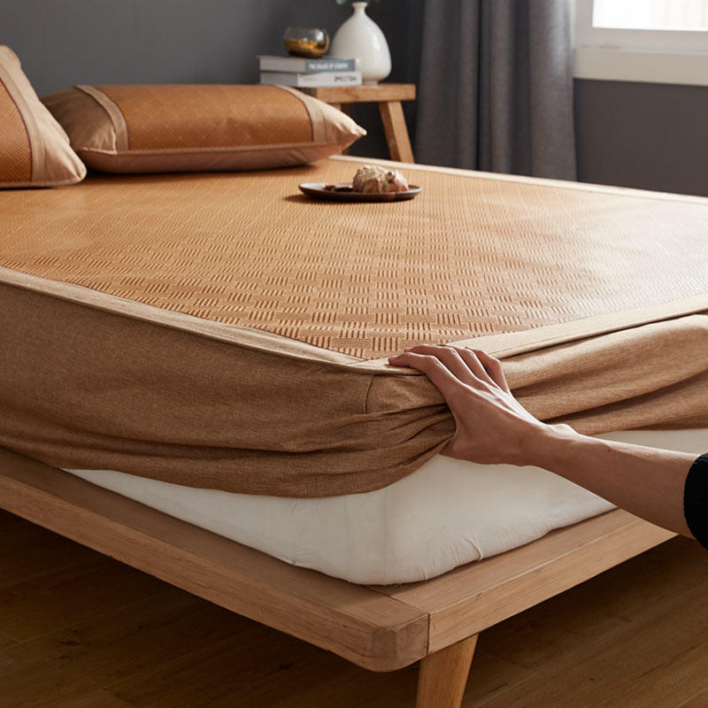 Bed Hat-in-style Double-sided Vines Mat 1 5 Ice Schilly mat Winter summer Dual use 1 8m Folding Pure Vines Full Bag Mat 2 0 m