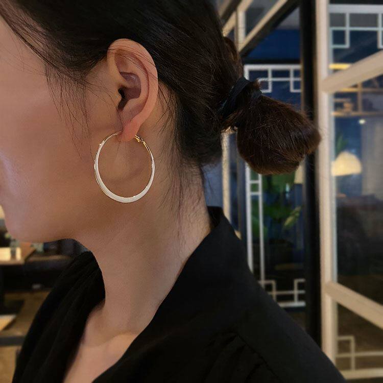 Ring earrings fashion 2021 New Tide high-end atmosphere ladies Net red pop big ring earrings advanced sense