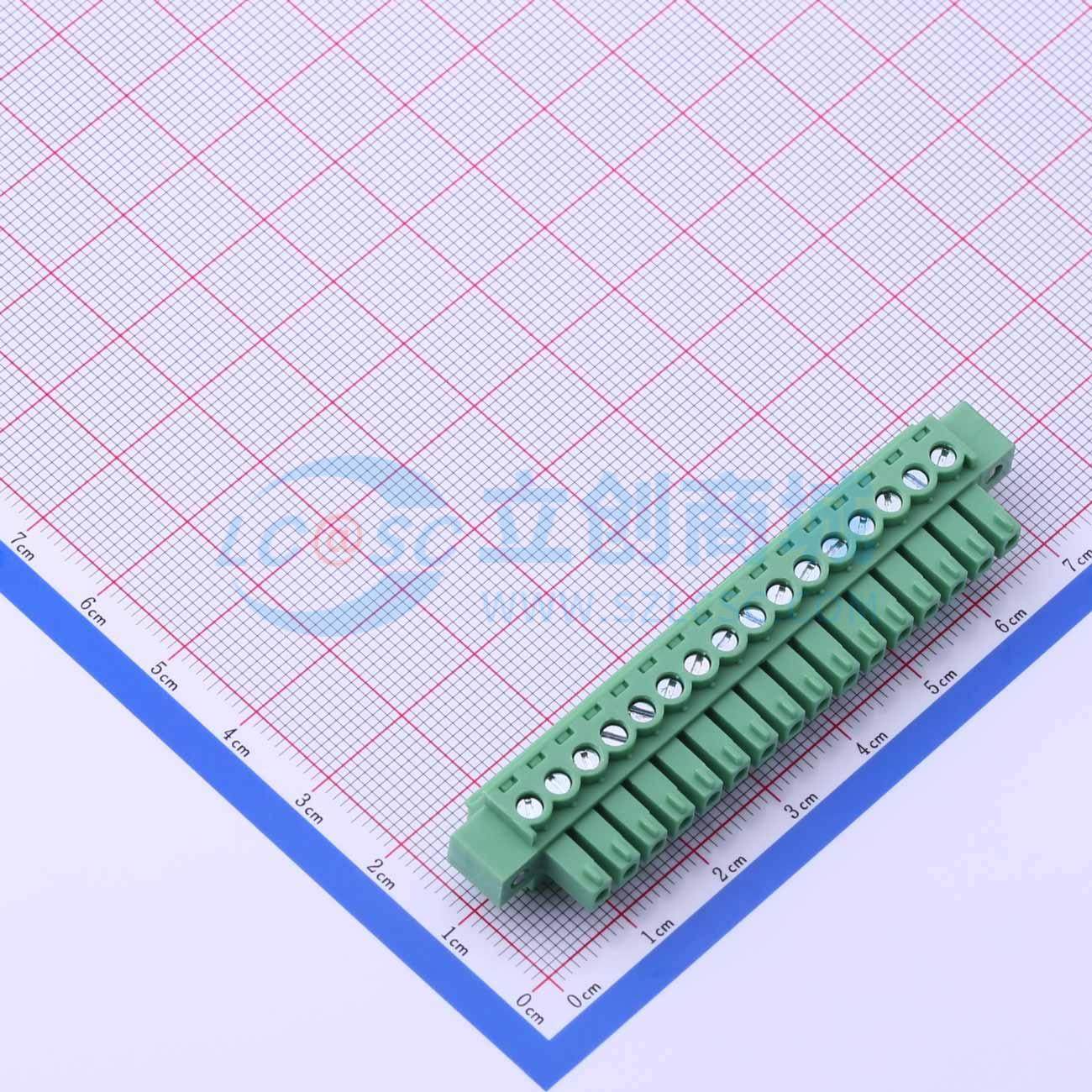 插拔式接线端子 DB2EKM-3.81-16P-GN-S P=3.81mm 插头 1x16P 原装