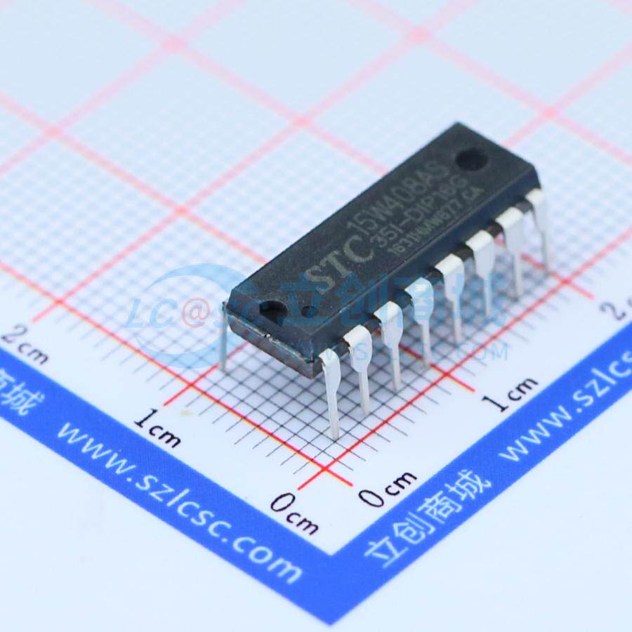单片机(MCU/MPU/SOC) STC15W408AS-35I-DIP16 DIP-16 电子元器件