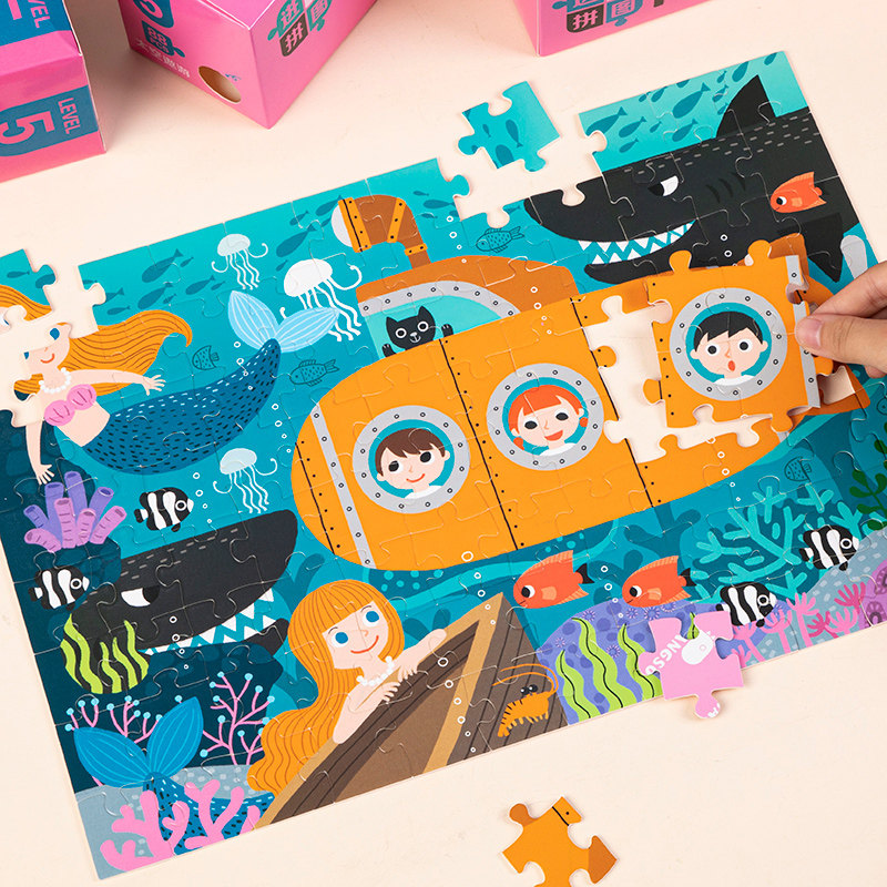 Children's puzzle puzzles 3 to 6 years old underwater world animal kindergarten boys and girls baby focus toys