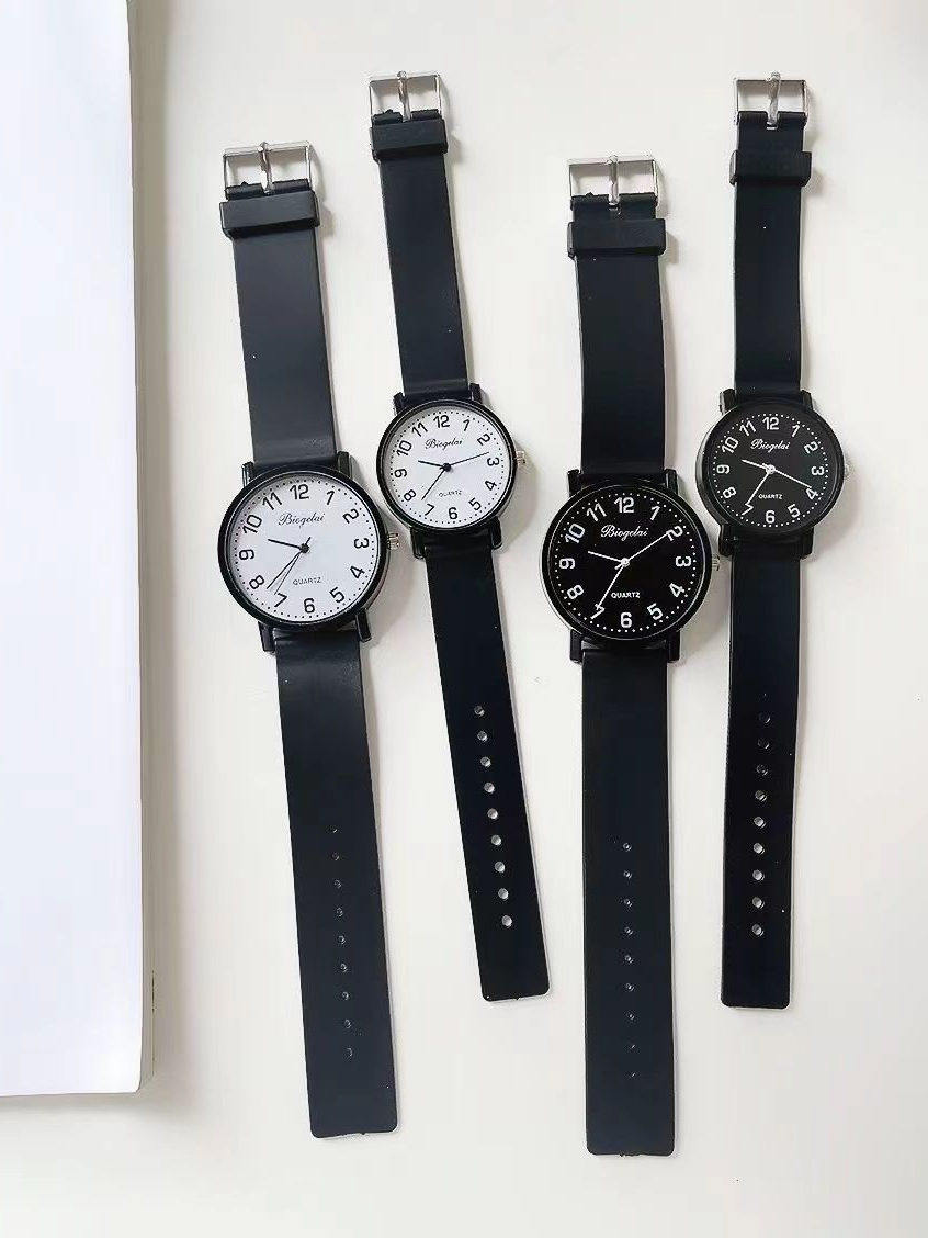 Special Watch for High School and College Entrance Exams, Classic Simple Literary Retro Korean Style Quartz Small Black and White Watch for Male and Female Middle School Students