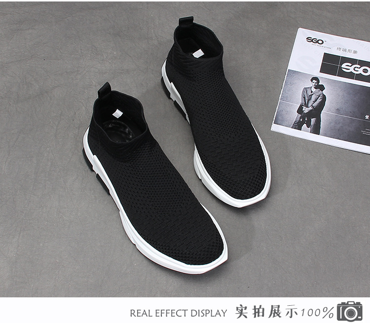 Châu âu và Hoa Kỳ xu hướng 2018 new casual giày nam mùa xuân và mùa hè dày có đế đa năng giày dệt thoáng khí cao để giúp đơn giản lười biếng giày thể thao bitis