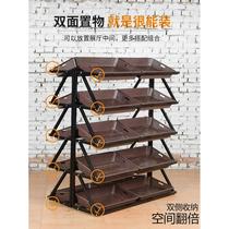 (Taobao Best) Multifunctional Vegetable Rack Fruit and Vegetable Rack Steel Wood Fruit Vegetable Water Selling Fruit Rack Supermarket Fruit
