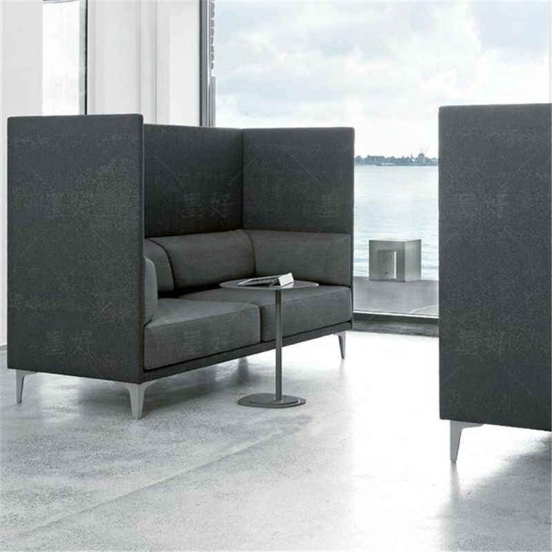 Modern minimalist coffee shop double card seat sofa leisure office rest high back business double sofa privacy - Taobao