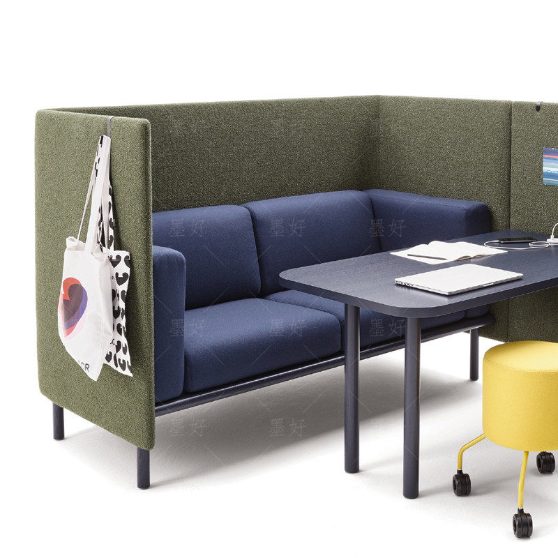 Modern minimalist high-back reception negotiation office sofa card seat quiet area commercial partition rest talk single sofa