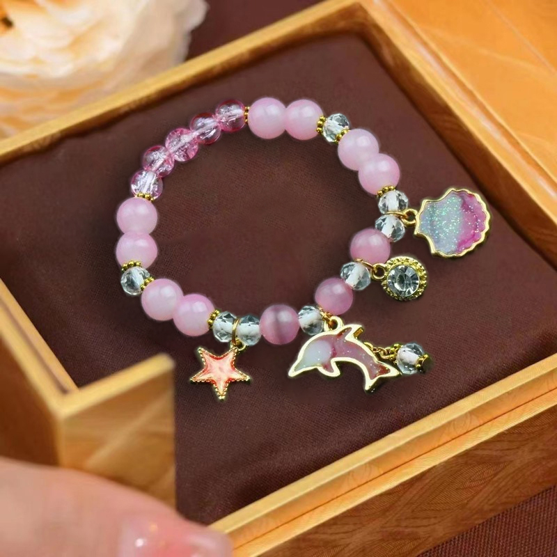 Xiaohongshu Ocean Star Moon Dolphin Bracelet for Women, Unique Design, Brightening Bracelet, Gift for Best Friend, Jewelry