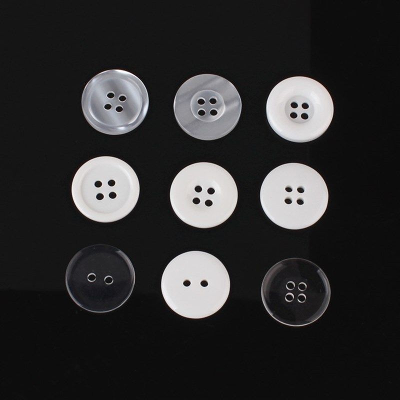 Round white and black four-eye button work clothes nurse clothes buckle chef clothes set white coat cardigan buttons
