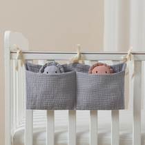 ins crib fence storage bag pure cotton hanging bag bedside diaper storage bag bedside storage bag