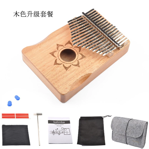 17 звуковой большой палец, Peach Blossom Core Деревянный пианино калимба Музыкальный инструмент 21 Tone Then Pinger Pingano Piano