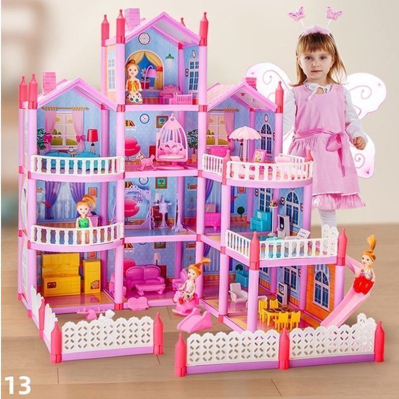 Princess Toys girls Barbie children Aesha Villa Eva house Home Emulation Castle Suit Model Gift