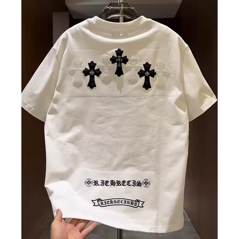Summer New Fashion Trendy Brand Light Luxury Embroidered Short-Sleeve Men's Trendy Simple Cool Style Round Neck Regular Shoulder T-Shirt Top Summer New Fashion Trendy Brand Light Luxury Embroidered Short-Sleeve Men's Trendy Simple Cool Style Round Neck Regular Shoulder T-Shirt Top