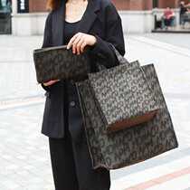 2021 new net red tote bag super popular womens large-capacity texture stiff shopping bag canvas handbag