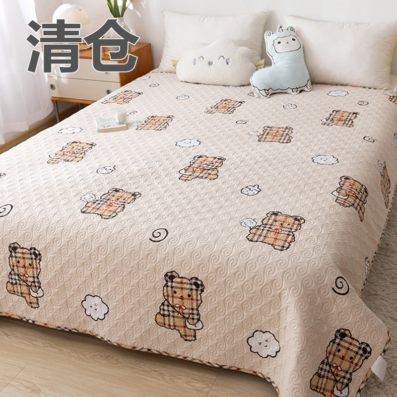 South Korea's bed cover single piece 2022 new four - season general double - sided cotton - quilt clamp - thickness sheet