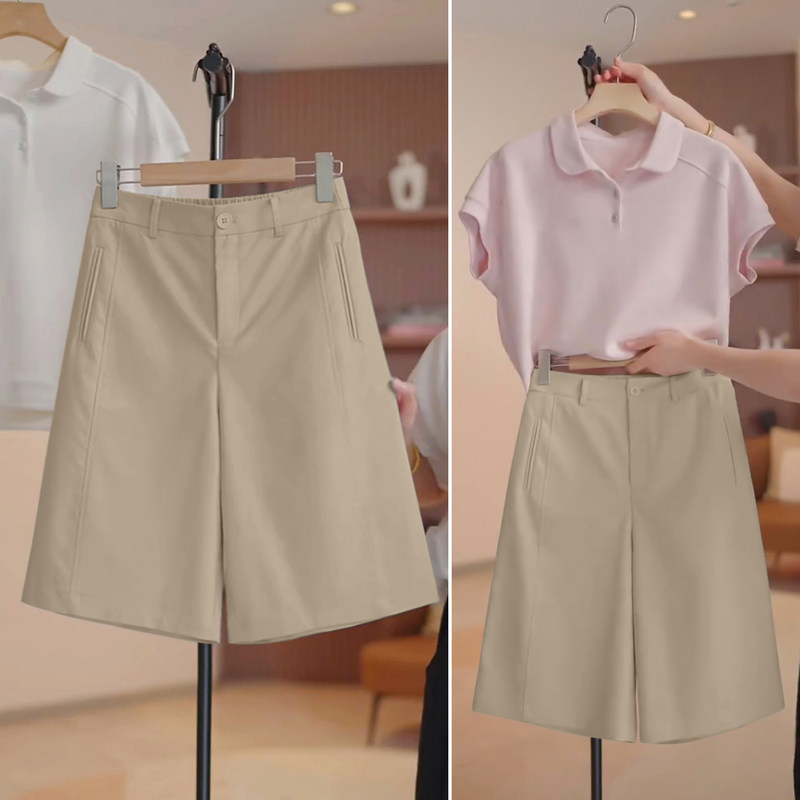 Short Pants for Petite Women, Summer Thin Style, Outerwear Shorts, 2026 New Casual Suit Pants, High-Waisted, Slimming Mid-Length Pants