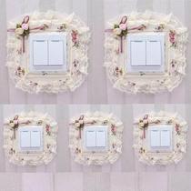 5 pack switch decorative wall sticker protective cover household socket decorative lace frame modern simple Nordic style sticker