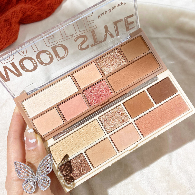 Fashion color eye disk 8 color matte milk tea color in pearl parity students niche brand