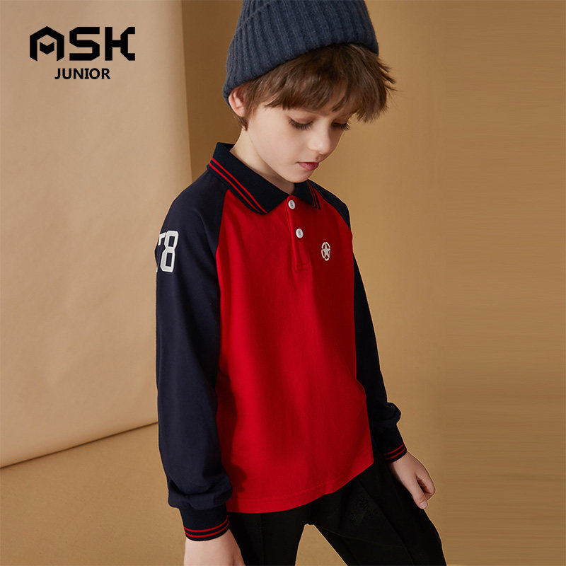 ASK Boy's Long Sleeve T - shirt Spring and Autumn 2022 New Young Age Clothing Child POLO Shirt Sleeve Boy Couple Shirt