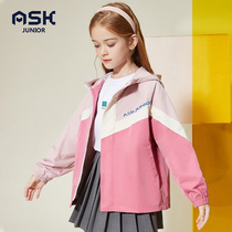 (Mall the same section) Girl jacket Spring and autumn 2022 New Yangqi Childrens windsuit Spring dress girl blouses jacket