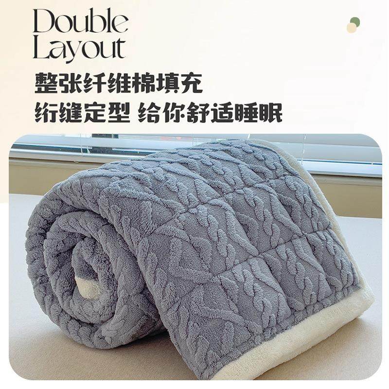 Winter Taffeta Milk Velvet Mattress Pad Soft Cushion for Dormitory Students Single Thickened Warm Blanket Pad Quilt