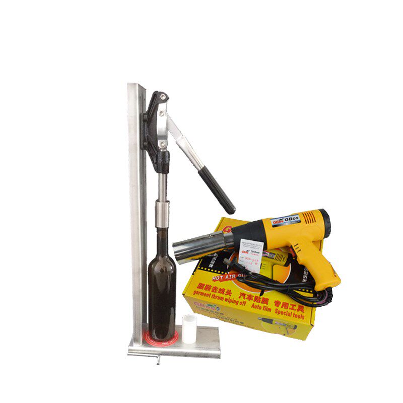 Glass bottle into red wine bottle plugging machine simple manual with cover cover knocking handle bottle press bottle sealer manual