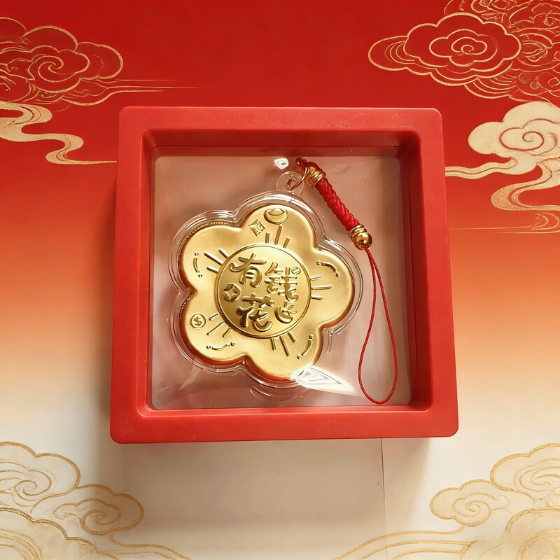 Year of the Horse 999 Pure Gold Money Keychain Phone Lanyard Backpack Bag Pendant Gift for Girlfriend
