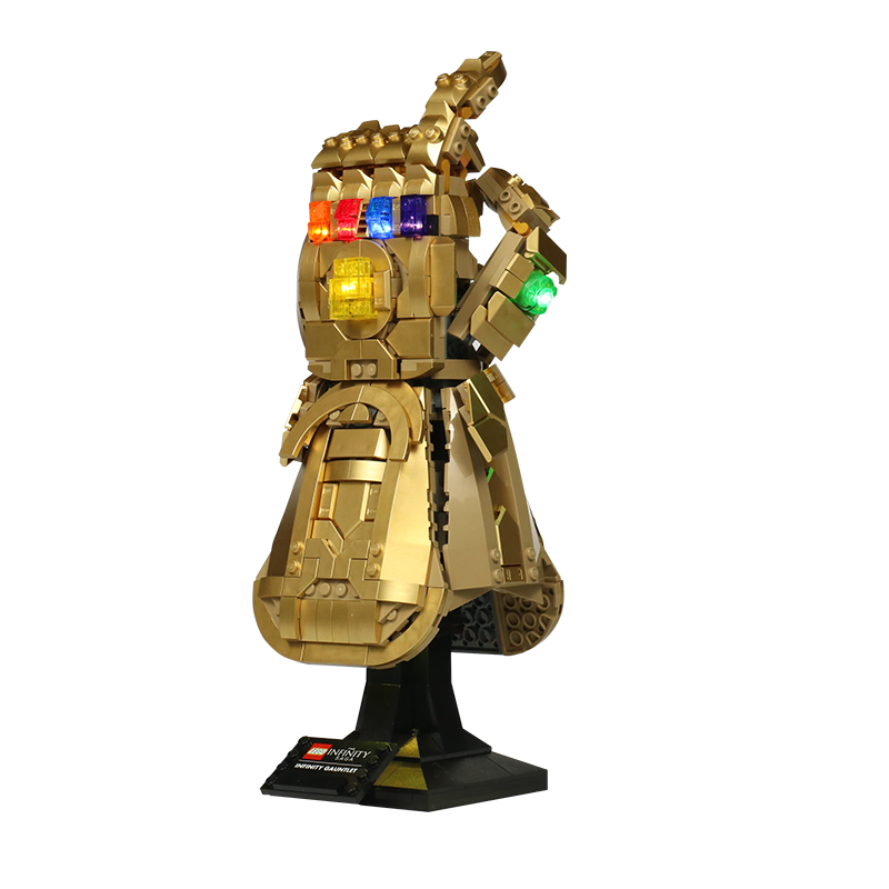 适用于乐高76191无限手套积木灯饰漫威灭霸手套模型灯光展示盒