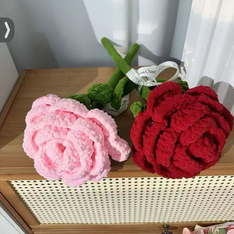Giant Rose Artificial Knitted Yarn Bouquet Gift for Mom, Mother, Elders, Mother's Day Gift
