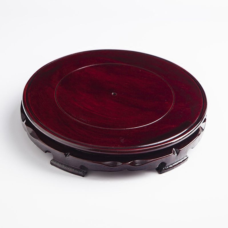 Flower stand low seat wooden round fish tank rack flower pot base tray bracket bracket cushion vase ornament base solid wood