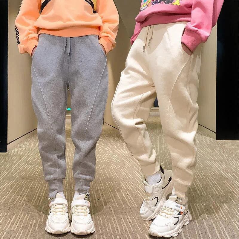 2021 new girls' pants spring and summer wear middle-aged children's trousers outer wear trendy children's loose casual sports pants thin section