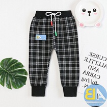 Fall Children Plaid Pants 2021 New Boy Plaid Pants Baby Spring Autumn Clothing Children Long Pants 100 Hitch