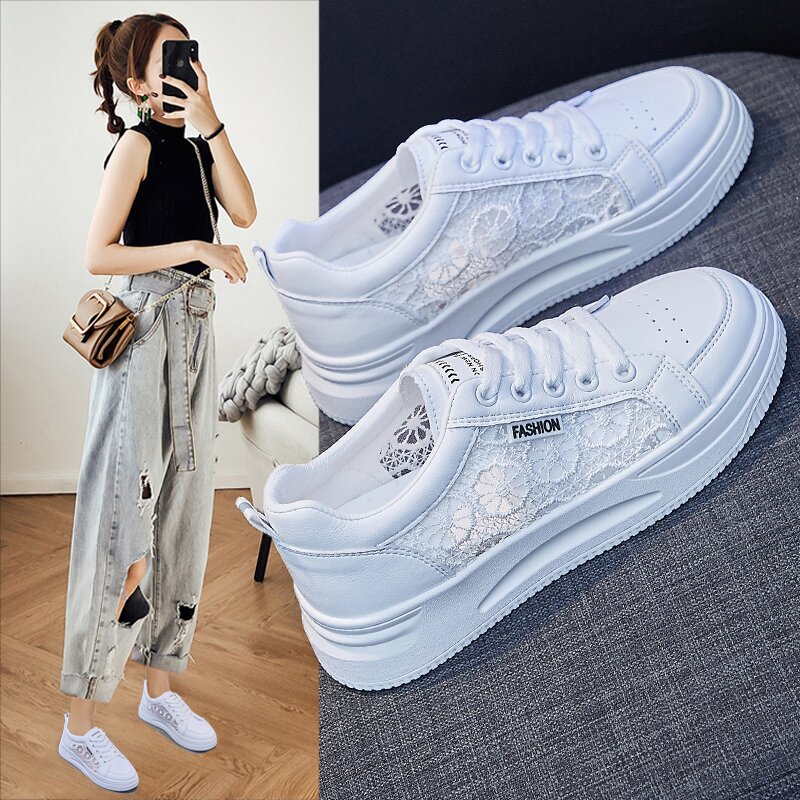 Hongxinger Guochao small white shoes women's all-match 2022 summer new mesh lace with skirt all-match casual sneakers