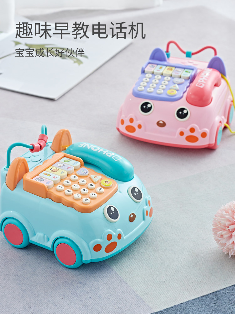 Baby children's toys simulation telephone landline male baby music multi-functional puzzle early education 1 year old 2 girls