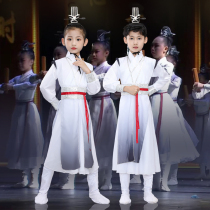 The Magnificent and Less-Year-Line Dance Performance of Childrens Three Words with Water Ink Speech Performance China says Classical Chinese Ham