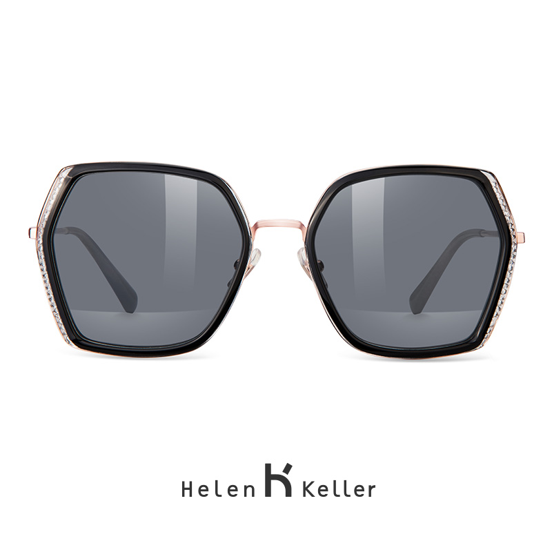 Helen Keller 2019 New Fashion 100 Hitch Geometric Large Frame Sunglasses Female Trend Polarized Driving Mirror H8832